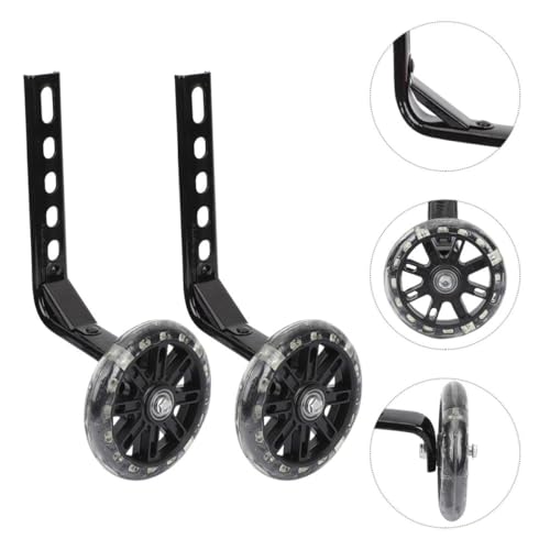 Ruedas de Entrenamiento Abaodam para Bicicletas de 12 a 20 Pulgadas, Ruedas Auxiliares Antideslizantes con Luz Intermitente, 2 Piezas Negras para Niños miniatura 7