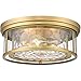 Z-Lite 493F3-RB Clarion - 3 Light Flush Mount In Transitional Style-6.25 Inches Tall and 16 Inches Wide, Finish Color: Rubbed Brass