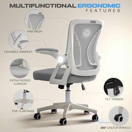 DROGO Premium Ergonomic Office Chair for Work from Home, High Back Computer Chair with Breathable Mesh, Adjustable Seat, Rocking & Winged Back |... - Image 4