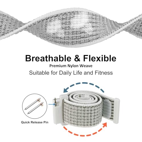 Image of WOCCI Adjustable Nylon Sport Watch Bands with Hook and Loop Fastener, Quick Release Watch Straps for Men and Women, Band Width 18mm 20mm 22mm