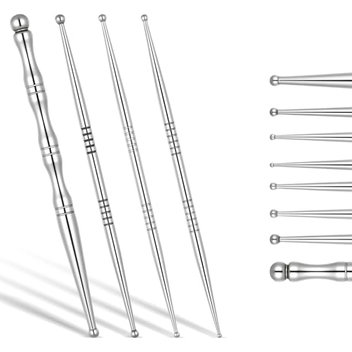 4 Stück Akupressurstift Set Edelstahl Tragbares Akkupressurstab Massagegerät Narbenstick Narbenstift Akupressur Stift Für Akupressur Tiefengewebs Massage Gesicht Und Körper