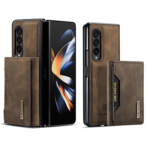 UDBKKDX 2 in 1 custodia per Samsung Galaxy Z Fold 7, staccabile portafoglio telefono adsorbimento magnetico in pelle opaca supporto di visualizzazione case cover