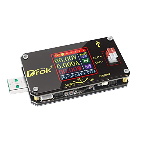 USB Buck Boost Voltage Converter, DROK DC 3.5-15V 5V to DC 0.6-30V 9V 12V 24V Step Up Down Module, 2A 15W CC Power Supply Board with Digital Display, Support QC 2.0, QC 3.0, FCP, SCP, AFC USB Buck Boost Voltage Converter, DROK DC 3.5-15V 5V to DC 0.6-30V 9V 12V 24V Step Up Down Module, 2A 15W CC Power Supply Board with Digital Display, Support QC 2.0, QC 3.0, FCP, SCP, AFC