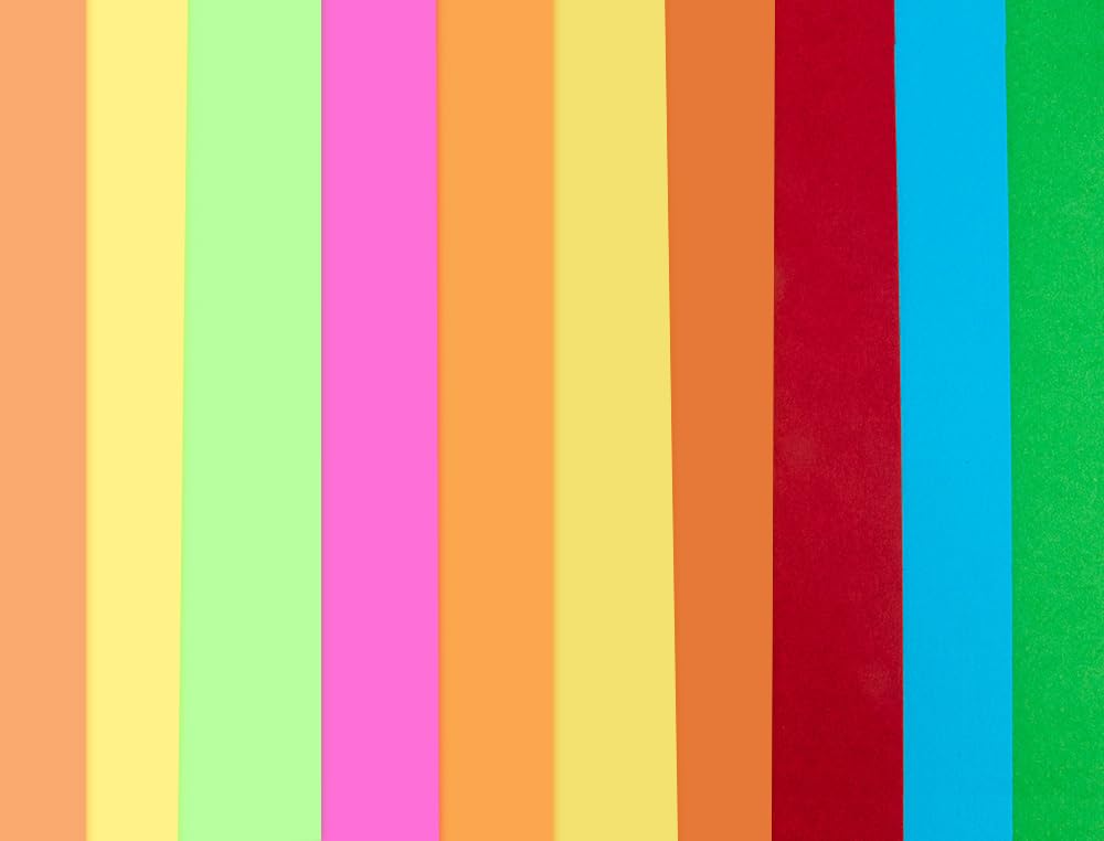 Blocco lavori manuali leiderpapel cartoncino 240x315mm 10 fogli 5 colori neon + 5 colori intensi