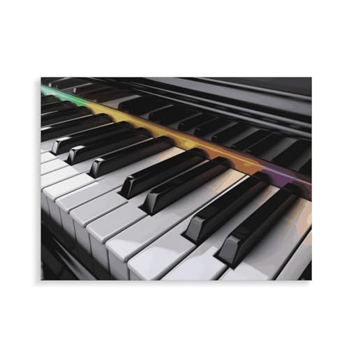 Kit peinture par numéros adulte piano avec cadre toile 30x40cm débutant