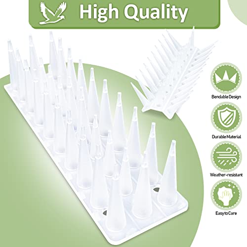 Bird Spikes 12 Pack, 17 Feet Pigeon Spikes Plastic, Animal Repellent Spikes for Cats Martens Doves Pigeon, Pigeon Repellent Spikes for Fence Balcony Windowsill Roof(5.16M) by Wonwood_direct - Image 3