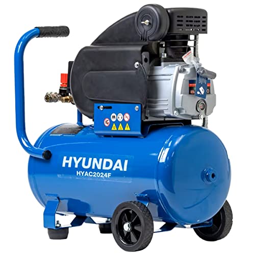 Hyundai Power Electric Piston 2HP Portable Air Compressor with 24 Litre Capacity Tank