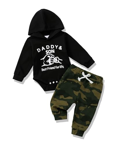 Image of Renotemy Newborn Baby Boy Clothes Infant Boy Outfits Baby Hoodie Romper Fall Winter 0 3 6 9 12 18 Months Baby Clothes for Boy