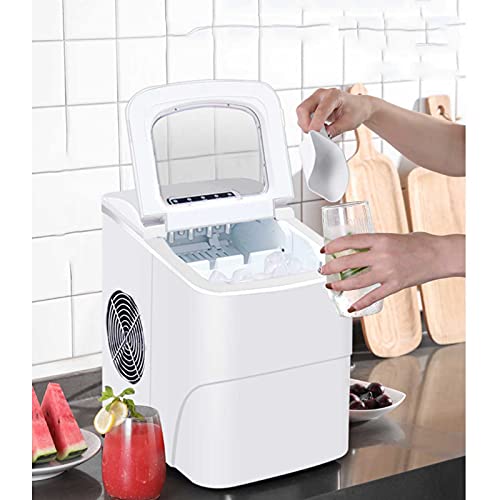 Fabricadora de hielo de sobremesa, salida rápida de hielo en 6-13 minutos, producción máxima de 15 kg en 24 horas, color blanco (limpieza manual) miniatura 7