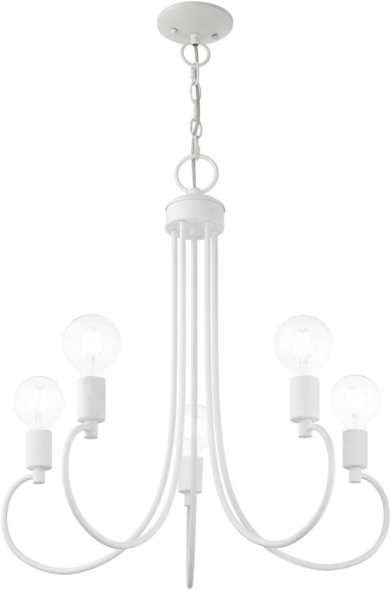 Livex Lighting 42925-03 5 Light White Chandelier
