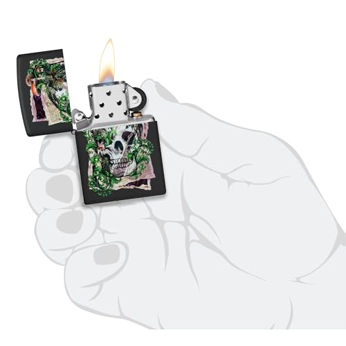 Encendedor Zippo Skull Collage Diseño Negro Mate miniatura 5