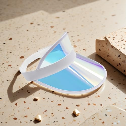 Image of Plastics Clear Sun Visor Hats UV Protection Cap for Sports Outdoor Activities Women Men Adjustable Beach Golf Headwear Tennis Beach Cycle