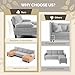 VINGLI 110' U-Shaped Sectional Couch with Two Chaise, Affordable Small Sofa with 4 Seats, Chenille Fabric Comfy Couches for Living Room, Light Grey