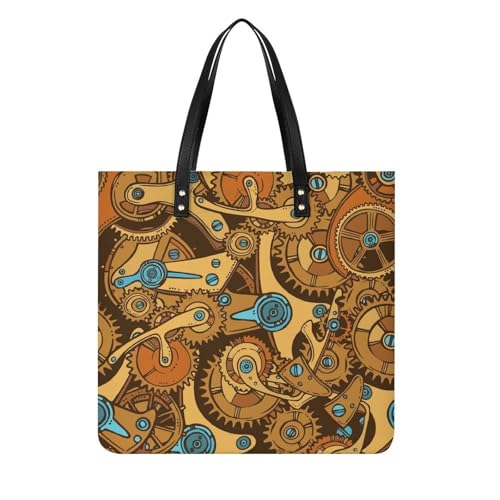 Tote bag femme Engrenage grand sac à main bandoulière 39x39cm