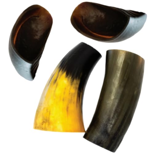 Kit 4 Unidades: 2 Cascos + 2 Chifres Natural Farm para Cães, Roer e Brincar, Livre de Conservantes,