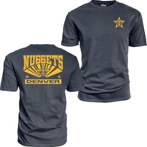 Denver Nuggets NBA Officially Licensed T-Shirt Ringspun Front/Back Shot Team Color, Medium