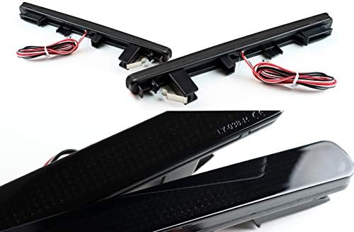 EPARTS Smoke Lens Full LED Rear Bumper Brake Light Bumper Tail Reflector Marker Lamps Pair Compatible with 2009-2014 Acura TSX
