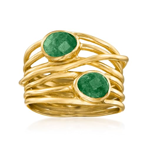 Image of Ross-Simons Gemstone Highway Ring in 18kt Gold Over Sterling