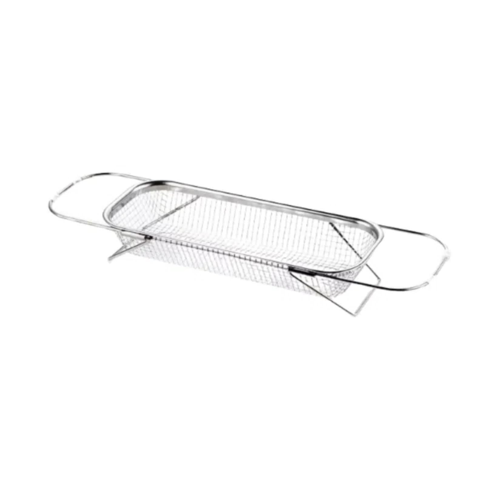 ZGHQHCDRH Over The Sink Colander Strainer Basket,Stainless Steel Fine Mesh Strainer Basket ，Extendable Stainless Steel Colander Food Strainer- Cleaning Fruits, Vegetables, Tableware