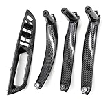 YYTEMD Juego 4 Cubiertas Reposabrazos Manija Puerta Delantera Coche Embellecedor Panel Interior Para X5, X6, E70, E71, Años 2007 A 2013 cubierta manija puerta interior coche(LHD Carbon)