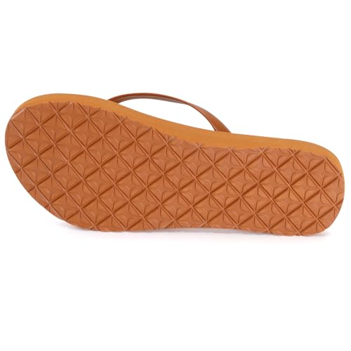 Image of Womens Slim Leather Comfortable Flip Flops Summer Beach Thong Sandals Arch Support Non Slip