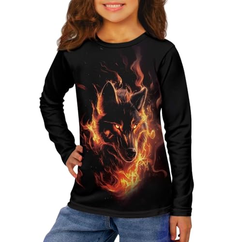 Image of Girls Basic Tee Shirts Outdoor Long Sleeve Shirt Winter Clothes Size 3-16 Top Fall Clothes Gift for Holiday
