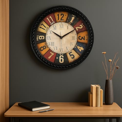 Image of Xtore Modern Versatile Minimal Wall Clock | Stylish Timepiece | Beautiful Round Dial | for Home, Office - Black