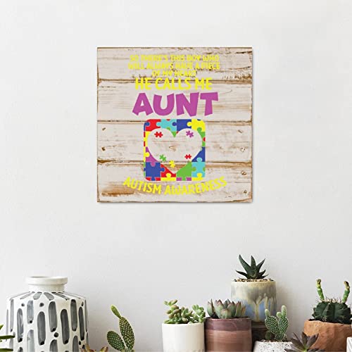 Plaque en bois pour autisme format carré 40x40 cm pour la maison - 5