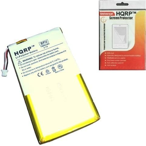 HQRP Replacement Battery for Creative Zen Vision M MP3 Player + HQRP Screen Protector