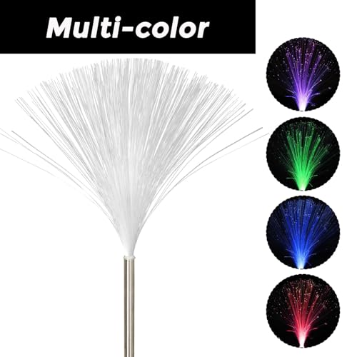 Image of GIGALUMI GL-904 Solar Jellyfish Garden Light 600mAh Battery Fibre Optic Fountain LED IP65 Waterproof Outdoor Lamp with 2V Panel for Backyards Pathways (1Pc, Multicolor)