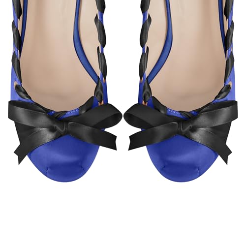Image of Platform Heels Chunky Bow Ribbon Pumps