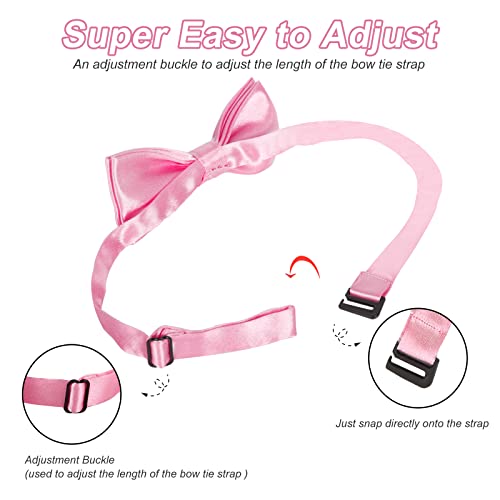 Bowkite Adjustable Boys Kids Bow Tie Solid Pre Tied For Wedding Party Dress Up Pink #TOP1