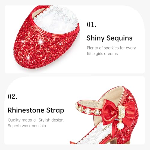 Image of Motasha Sparkly Girls Dress Shoes Kids High Heels Toddler to Big Kid