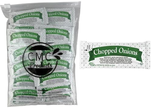 Gift Set: Chopped Onions Packets (9g) – 50 Count with Spreader in Reusable Food-Safe Slide-Seal Bag by CMC Products