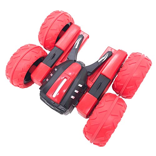 Threeking Rc Rotating Stunt Cars Flowering Remote Control Cars Toys With Lights Double-Sided Driving 360-Degree Flips Rotating Car Toy, Red #TOP5