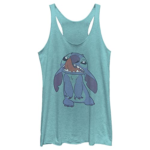 Débardeur Stitch Disney pour femme en maille tri-blend gris coupe dos nageur