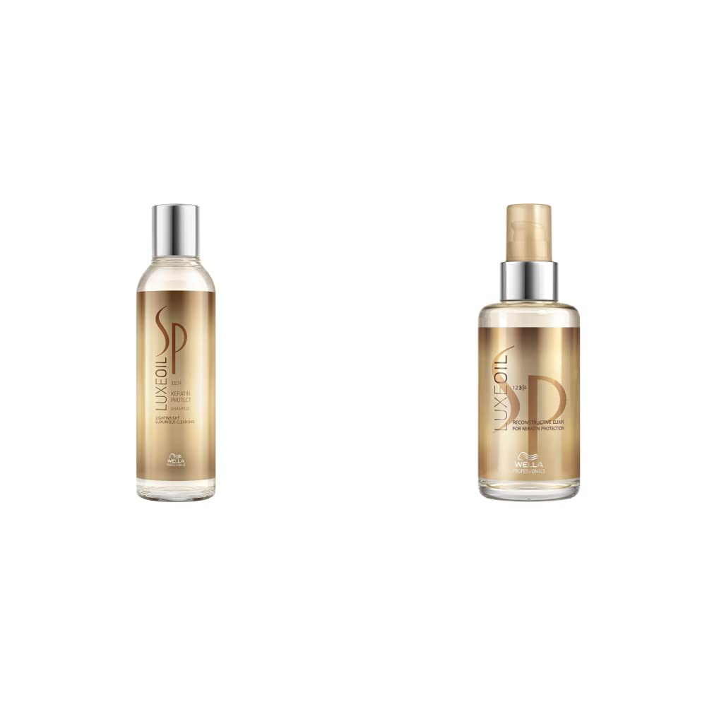 WELLA LuxeOil Shampoo 200ml and Reconstructive Elixir 30ml for Keratin Protection-image-8