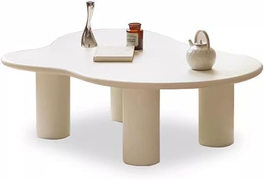 Coffee Table Small Solid Wood Cloud Coffee Table Modern Simple Small Apartment Living Room White Tea Table Cream Style Home Tea Table ModerCenter Table for Living Room