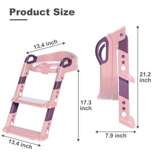 Image of Skylofts Baby Potty Training Seat Potty seat for Kids 1-3 Years Potty Training Stair Potty Seat for Kids 2-5 Years (Pink)