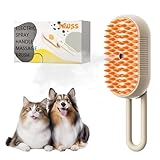 Cat Steam Brush for Shedding, Cat Grooming Brush With Steam, 3-in-1 Rechargeable Steam Pet Brush for Dog And Cat, Self Cleaning Steam Brush for Massage,Clean and Removing Loose Hair