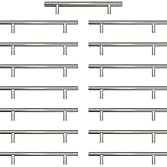 AwmnSrman Kitchen Cupboard Handles Silver 15 Pack 128 mm(5 inch) Hole Center, Brushed Finish Stainless Steel Installation of Holes