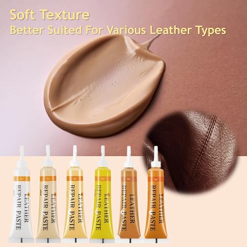 Plfawu 21Pcs Leather & Vinyl Repair Kit | Repairs Tears, Holes, Scratches & Peeling on Furniture, Car Seats & Jackets | Fast Application, Mixable Colors, All Leather Types - Thumbnail 6