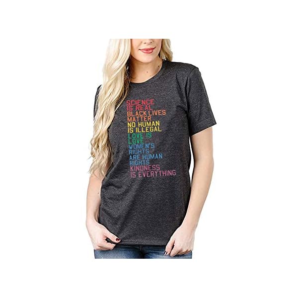 Science-is-Real-Equality-Shirt-Women-Black-Lives-Matter-LGBT-Pride-T-Shirt-Short-Sleeve-Letter-Print-Vintage-Tee-Top Science is Real Equality Shirt Women Black Lives Matter LGBT Pride T-Shirt Short Sleeve Letter Print Vintage Tee Top (M, Gray)
