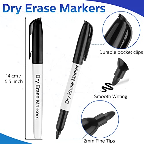 Thenshop 200 Pack Dry Erase Markers With 4 Magnetic Whiteboard Erasers Set Whiteboard Markers Bulk Fine Point Dry Erase Markers Whiteboard Pens Writing On Glass Mirror For School Classroom Office #TOP1