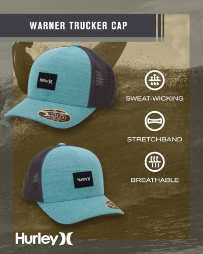 Image of Hurley Mens Trucker Hat - Flexible Quick Dry Fairway Mesh Trucker Hat for Men with Snapback Closure - Classic Mens Caps