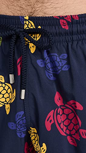 Vilebrequin Men's Moorise 5" Swim Trunks, Bleu Marine, Blue, Print, M #TOP5