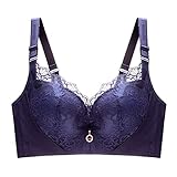 Necalisi Dirndl Push up BH Blau Damen Bügel Ungefüttert Spitzen-BH Vollschalen Minimizer BH Große Größen BH Komfort Breite Träger Nicht Gepolstert Push up BH Set 105D