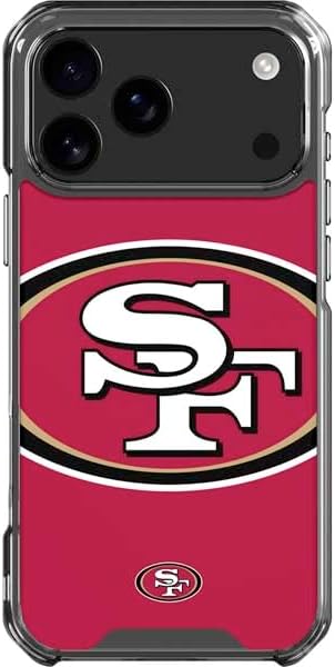 Skinit Clear Phone Case Compatible with iPhone 17 Pro Max - Officially Licensed NFL San Franciso 49ers Black & White Design