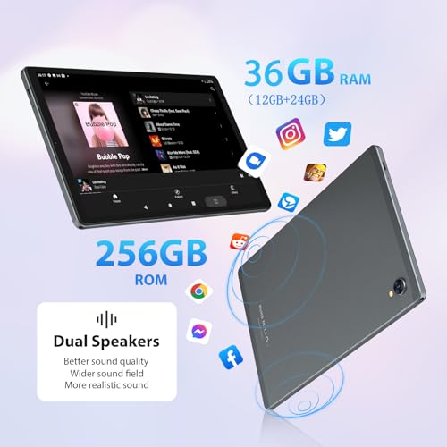 Tablette Android 10.6 Pouces avec clavier et souris 4G LTE 256GB ROM grise