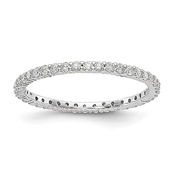 Anello Eternity a fascia, in oro bianco 14 ct, con diamanti coltivati SI1/SI2, G-H condiviso